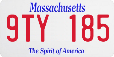 MA license plate 9TY185