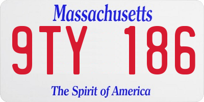 MA license plate 9TY186
