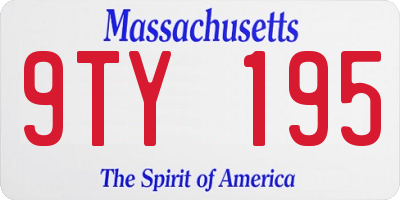 MA license plate 9TY195