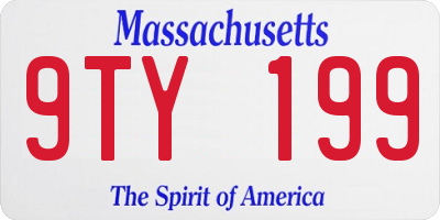 MA license plate 9TY199