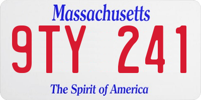MA license plate 9TY241