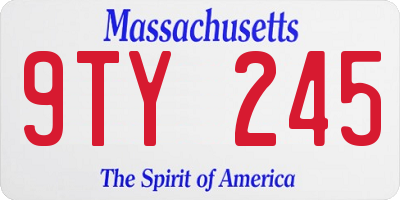 MA license plate 9TY245