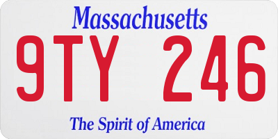 MA license plate 9TY246