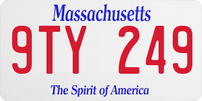 MA license plate 9TY249