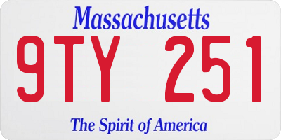 MA license plate 9TY251