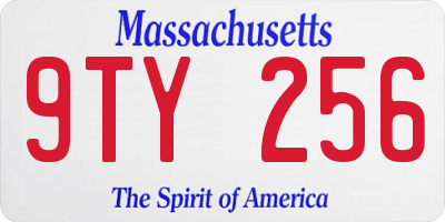 MA license plate 9TY256