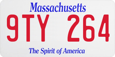 MA license plate 9TY264