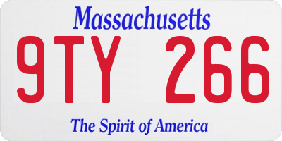 MA license plate 9TY266