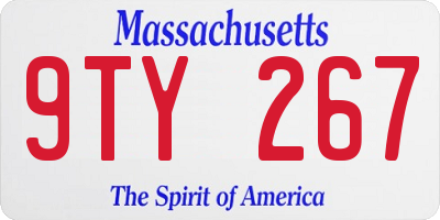 MA license plate 9TY267