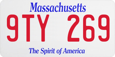 MA license plate 9TY269