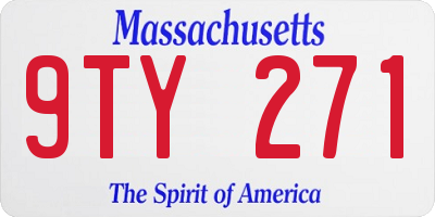 MA license plate 9TY271