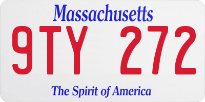 MA license plate 9TY272