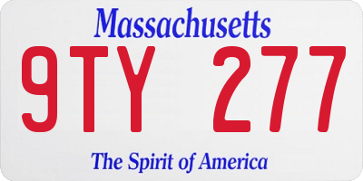 MA license plate 9TY277