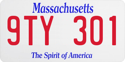 MA license plate 9TY301