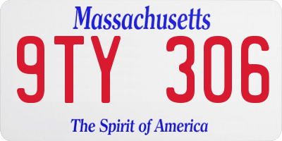 MA license plate 9TY306