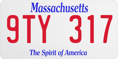 MA license plate 9TY317