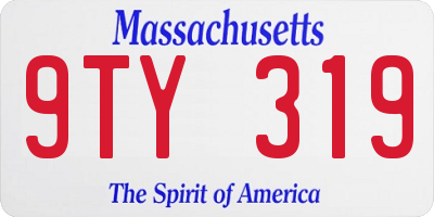MA license plate 9TY319