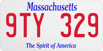 MA license plate 9TY329