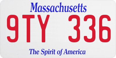 MA license plate 9TY336