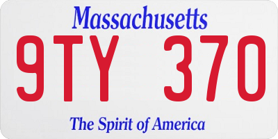 MA license plate 9TY370