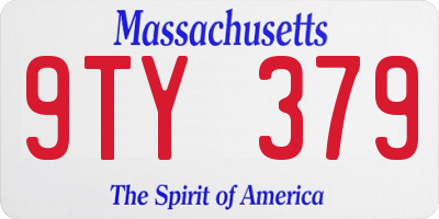 MA license plate 9TY379