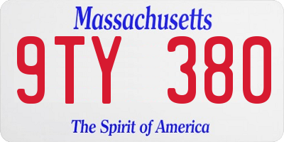 MA license plate 9TY380