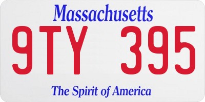 MA license plate 9TY395