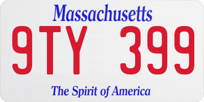 MA license plate 9TY399