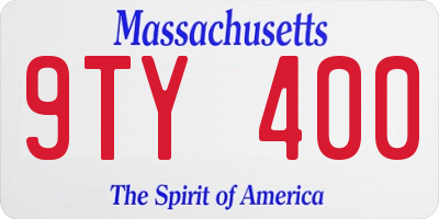 MA license plate 9TY400