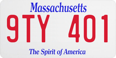 MA license plate 9TY401