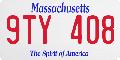 MA license plate 9TY408