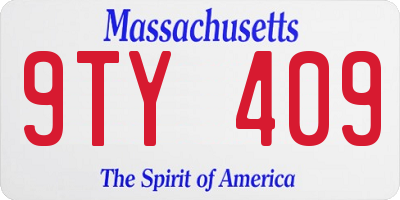 MA license plate 9TY409