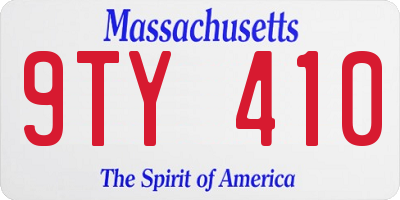 MA license plate 9TY410