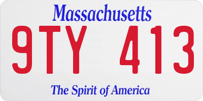 MA license plate 9TY413