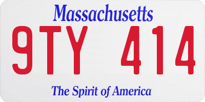 MA license plate 9TY414