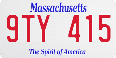 MA license plate 9TY415