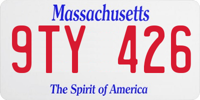 MA license plate 9TY426