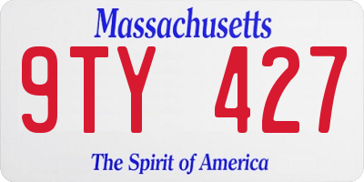 MA license plate 9TY427