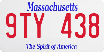 MA license plate 9TY438