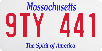 MA license plate 9TY441