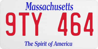 MA license plate 9TY464