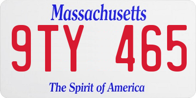 MA license plate 9TY465