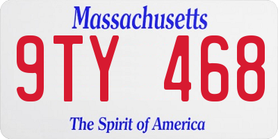 MA license plate 9TY468