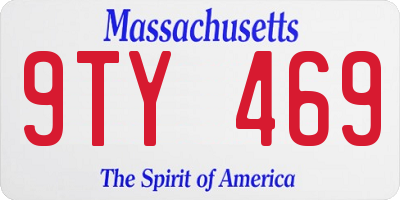 MA license plate 9TY469