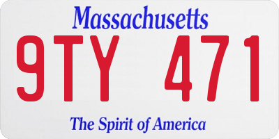 MA license plate 9TY471