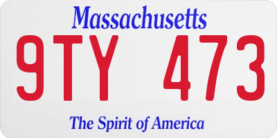 MA license plate 9TY473