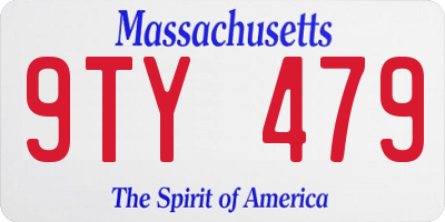 MA license plate 9TY479