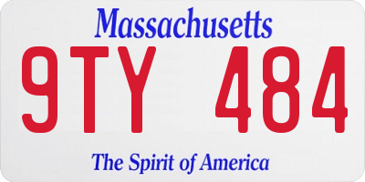 MA license plate 9TY484