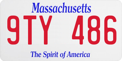 MA license plate 9TY486