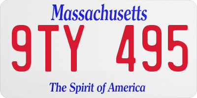 MA license plate 9TY495